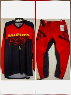 Answer Racing Men’s Red and Black MX Pants and Jersey Set